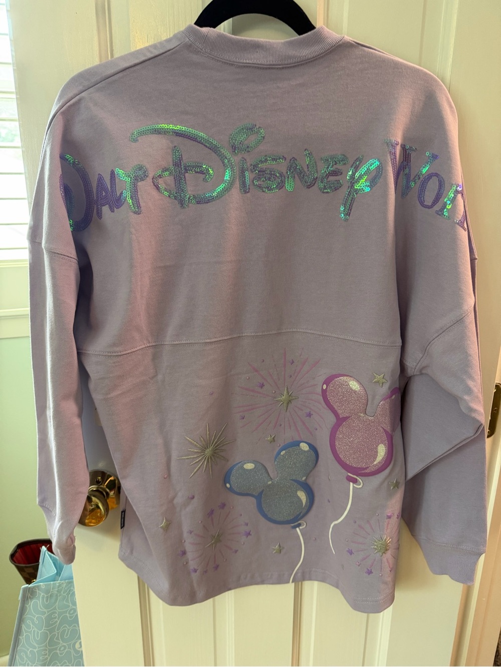 NWT Disney Purple Sequin with Balloons Spirit Jersey XS - Picture 2 of 3